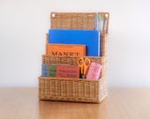 Vintage wicker office organiser