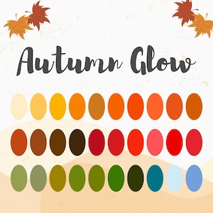 Procreate Palette Swatches, Procreate Colour Palette, Bright Palette, Vibrant, Autumn, Leaves, Season, Nature