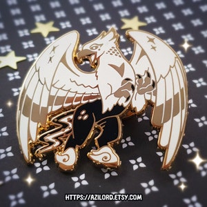 HIPPOGRIFF &quot;Radiant Howl&quot; (Pin de esmalte duro) - Pin de animal de fantasía de oro