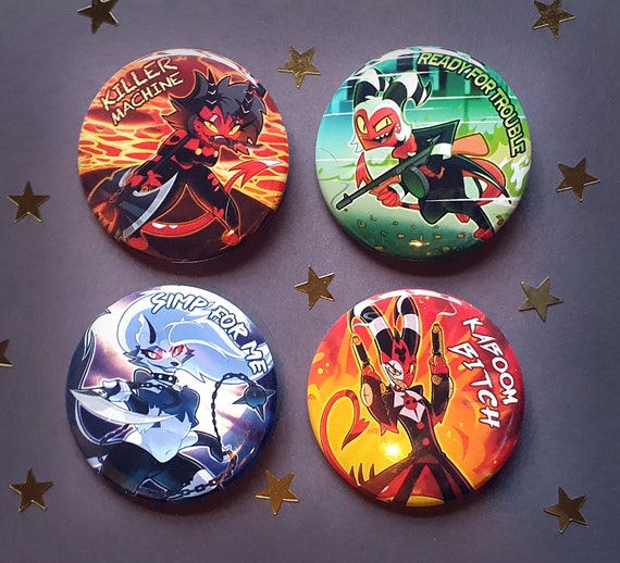 Helluva Boss: Blitzø, Moxxie, Millie, Loona - BIG BADGES / MAGNETS