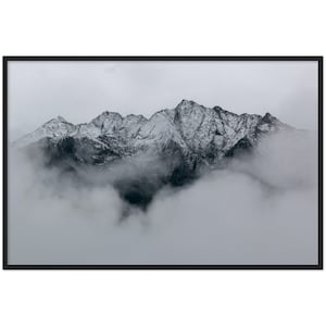 Snow Covered Mountains Framed Poster