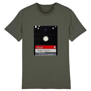 Printed unisex t-shirt organic cotton 3 inches Floppy Disc computer retro geek nerd
