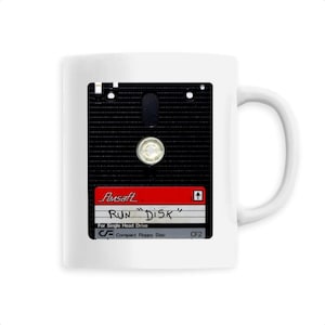Printed ceramic mug 3 inches floppy disc computer retro geek nerd 33 cl