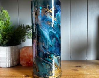 イケアのガラス花瓶、高さ21 cm、Skämtウェーブ花瓶、1990年代、ダーク