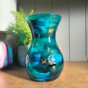 Turquoise glass vase - Etsy 日本