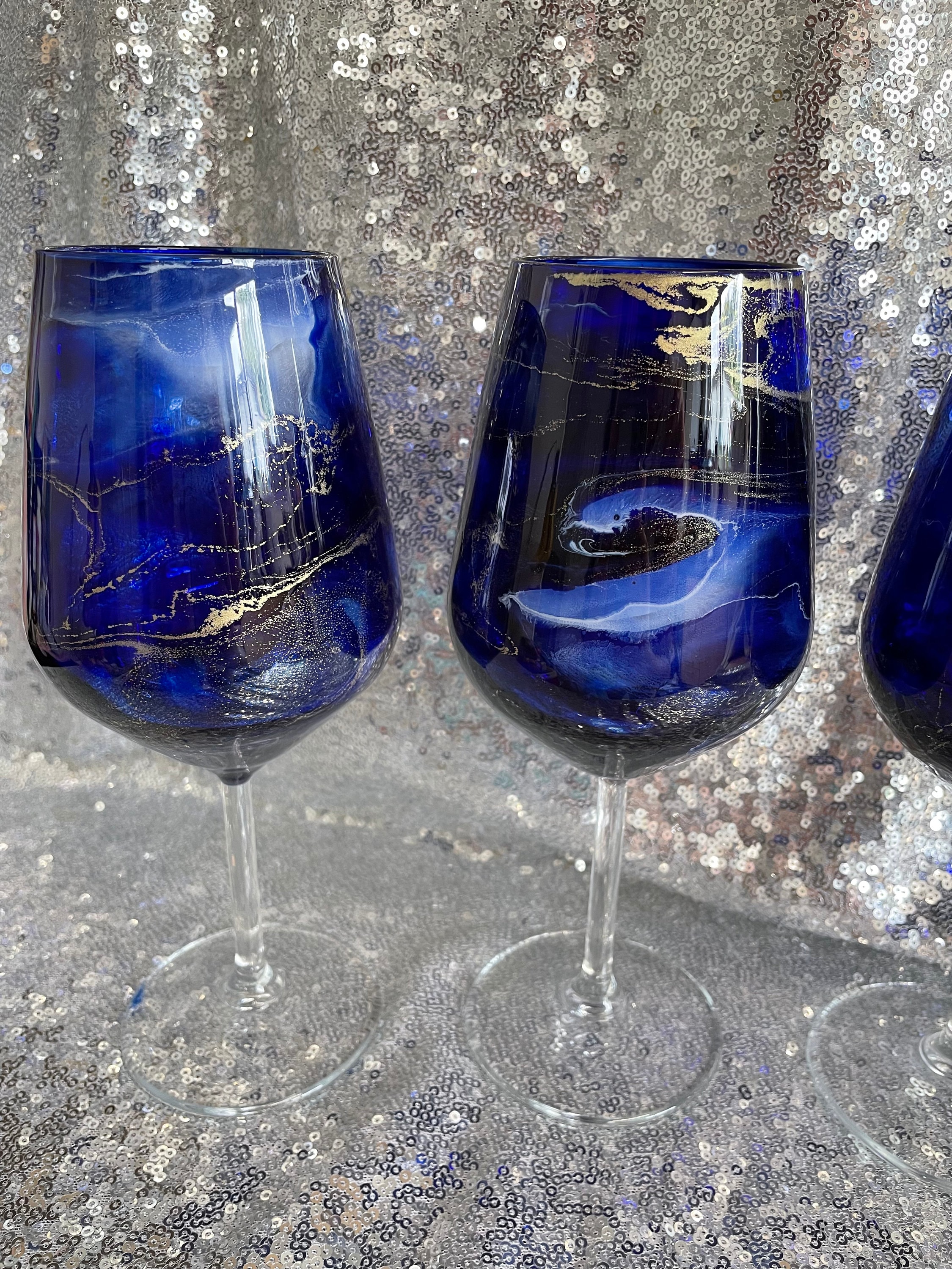 1x Beautifully Hand Decorated Wine Glass. Customisable With Etsy UK