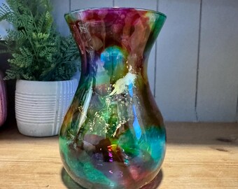 花瓶 ボヘミアン グリーン ハンドメイド ホームデコレーション ガラス 