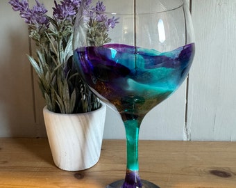 Hand decorated gin glasses