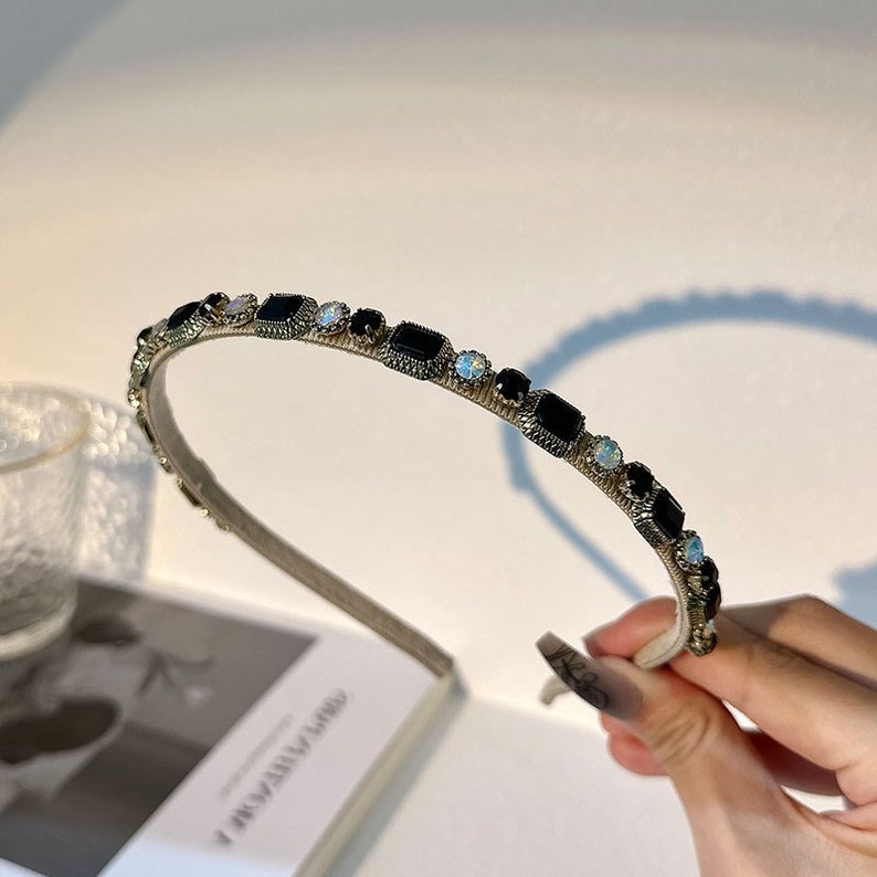 Baroque Jeweled Headband Retro Gemstone Jeweled Headband Etsy Australia