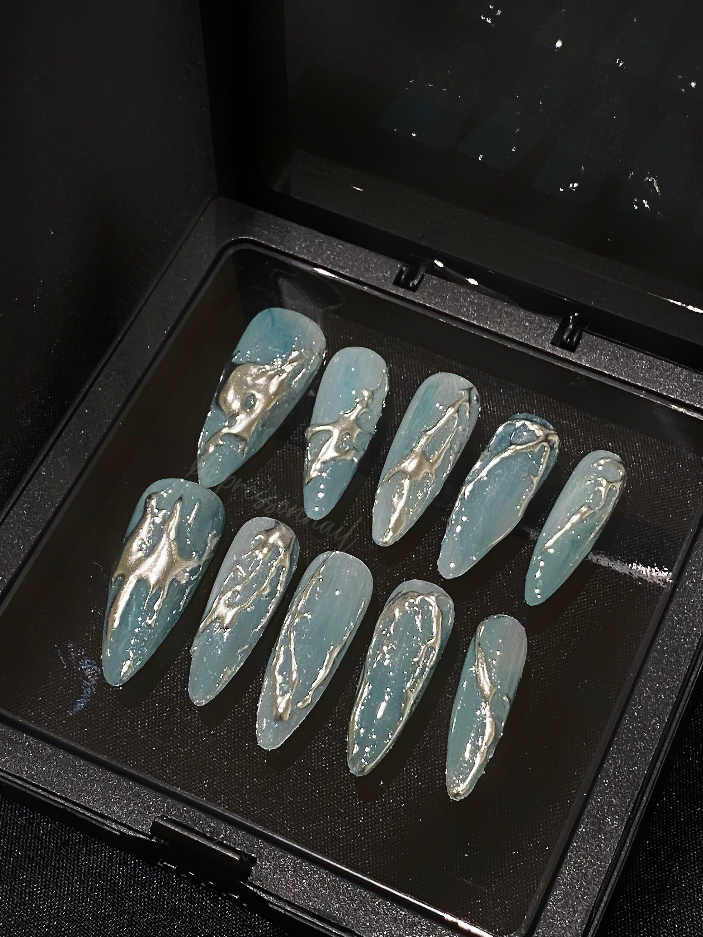 Jade Press on Nails Etsy