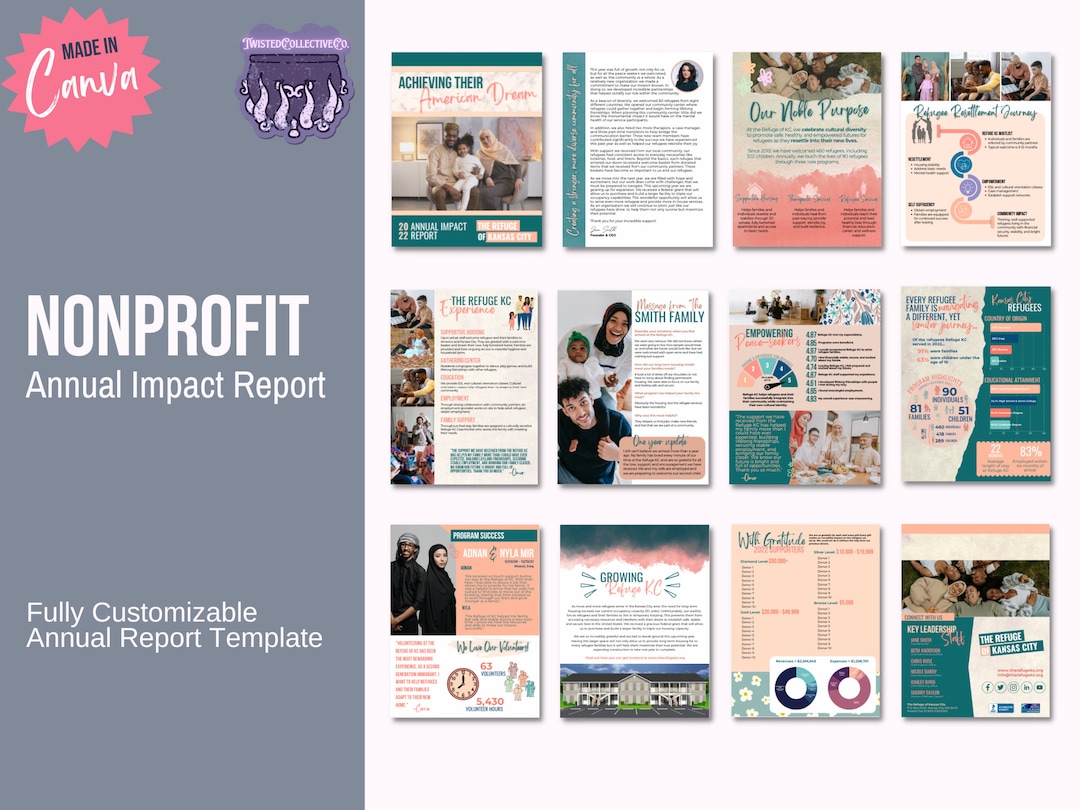 Nonprofit Annual Impact Report Template Etsy Nonprofit Annual Impact Report Template Etsy
