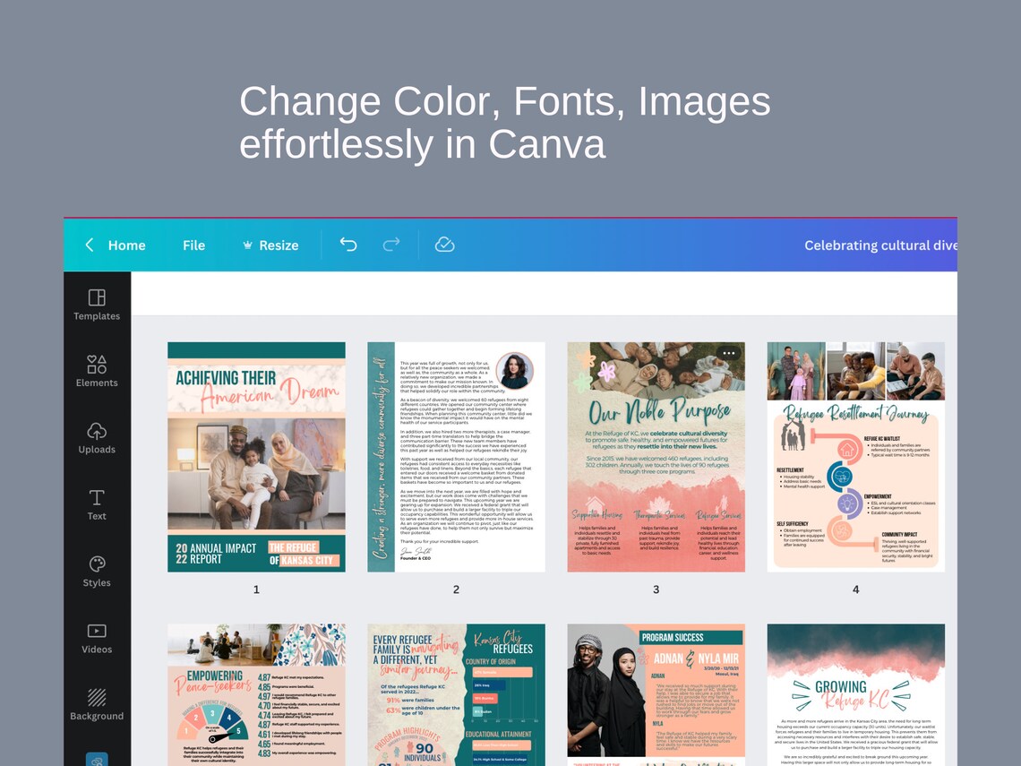 Nonprofit Annual Impact Report Template Etsy