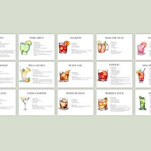 Cocktail Recipe Card Template, Editable Modern Drink Recipe Card ...
