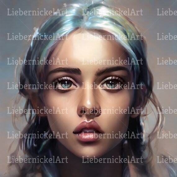 Digital Art Portrait for Download and Printing Downloadable Etsy UK