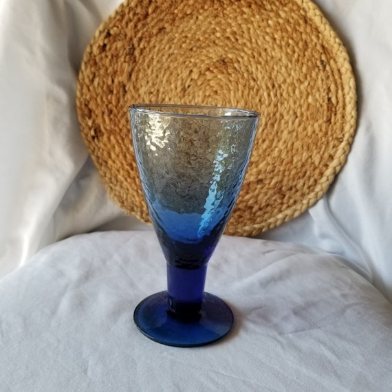 Blue Crystal Wine Glasses Etsy