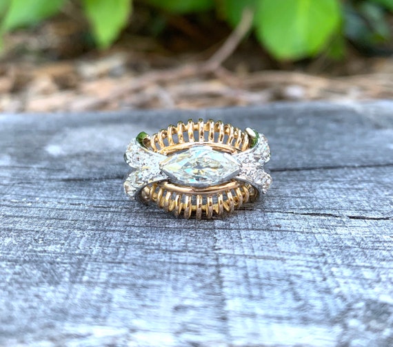 La Polochon" Antique ring in rose gold, platinum … - image 1