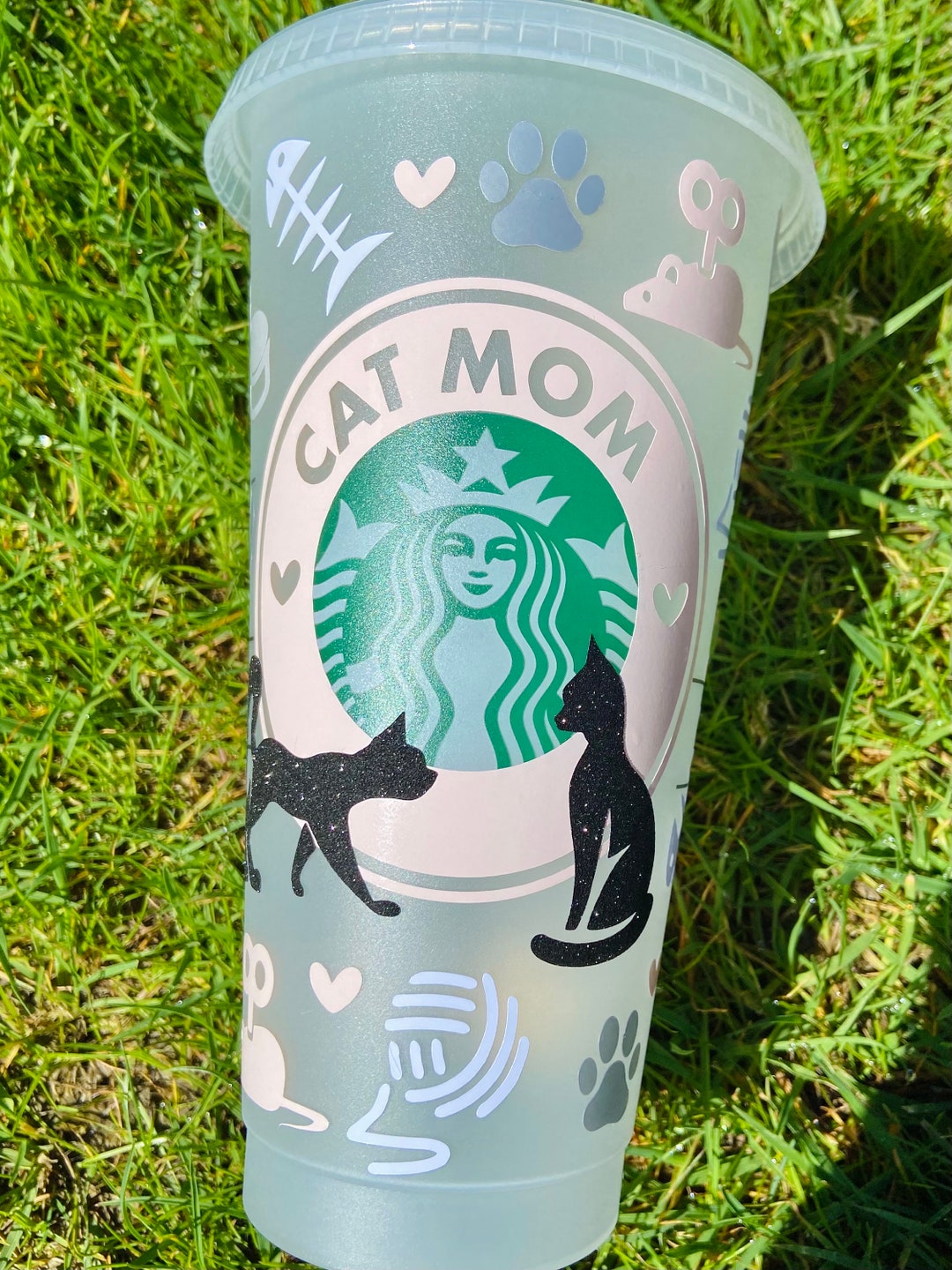 Cat Mom Starbucks Cup 24oz Venti Starbucks Cold Cup Cat Cup Starbucks