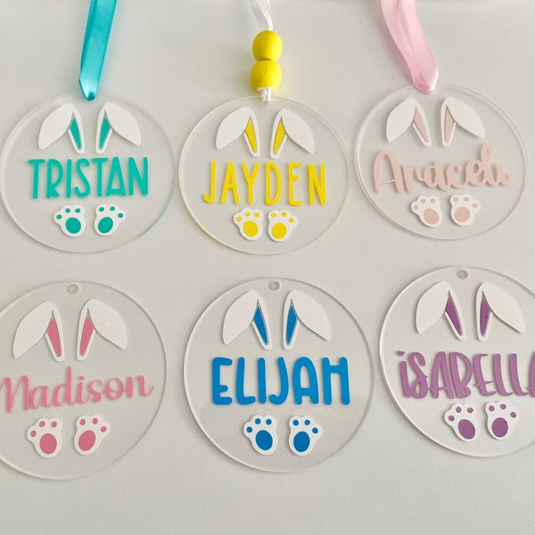 Acrylic Easter basket tags | personalized Easter basket tags | Easter tags | easter name tags | Easter gift tags |