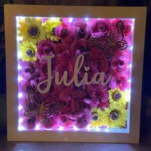 Custom Flower Shadow Box Personalized Shadow Box Valentines Gift Gifts ...