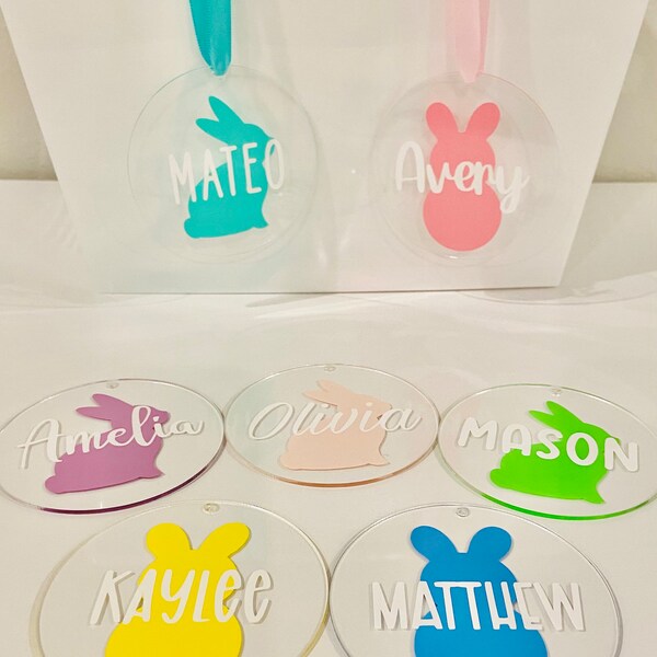 Acrylic Easter basket tags | personalized Easter basket tags | acrylic Easter tags | easter name tags | gift tags |