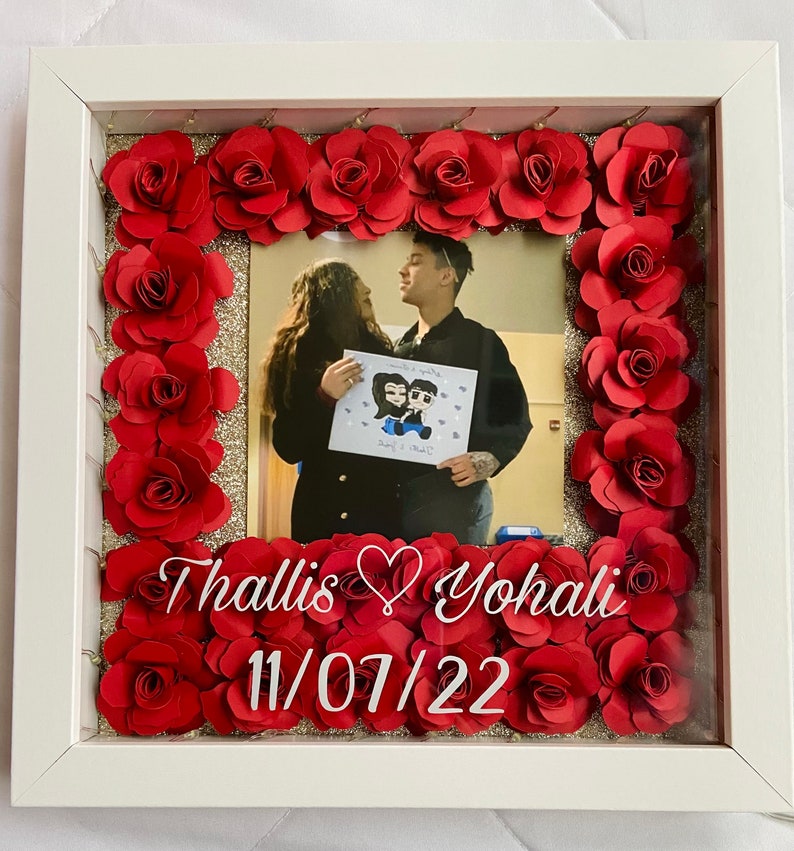 Custom Couples Shadow Box With Lights Custom Shadow Box Gifts for Her Gifts for Him Anniversary