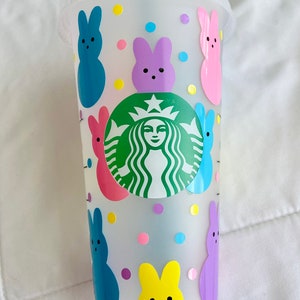 Easter Starbucks Cup | Peeps Starbucks cup | Starbucks Cold Cup | Easter Gifts| Easter Basket Stuffers| Personalized Venti Starbucks cup