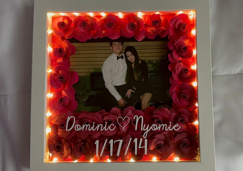 Custom Couples Shadow Box With Lights Custom Shadow Box Gifts for Her Gifts for Him Anniversary