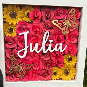 Custom Flower Shadow Box Personalized Shadow Box Valentines Gift Gifts ...