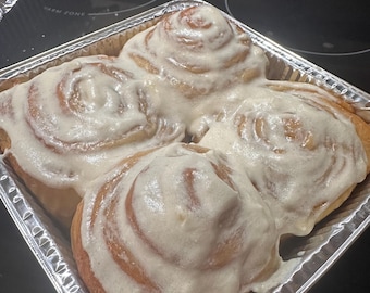 Large Cinnamon Rolls with Icing