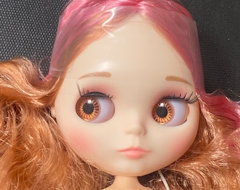 Muñeca Blythe falsa de fábrica de pelo rosa/caramelo inusual 1/6 BJD personalizada lista - the dollyfairy uk
