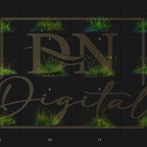 65 Grass Overlays/Clipart Collection • Green & Dry Grass PNG with Transparent Background • Natural Clip Art • Digital Photo Overlays image 4