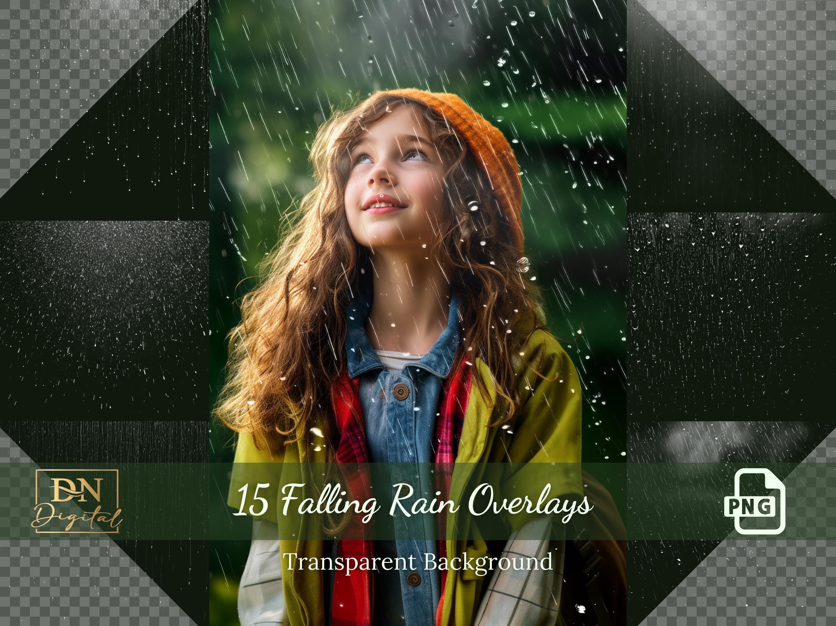 15 Falling Rain Photo Overlays/Clipart •Raindrop Photoshop Overlay •Rainfall Clipart Collection •Realistic Rain Overlay for any photo editor