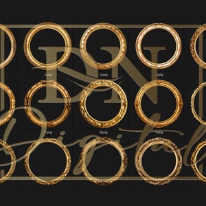 Antike runde Goldrahmen-Clipartsammlung mit kostenloser kommerzieller Lizenz • Rokoko- und Barock-Clipart im Vintage-Stil für elegante Designs Bild 3