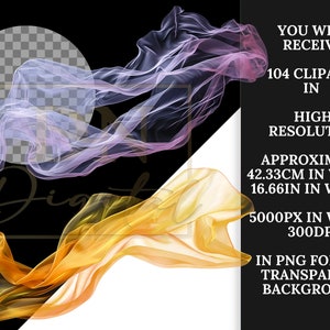 104 Flying Colorful Tulle Overlays Clipart Collection •translucent ...