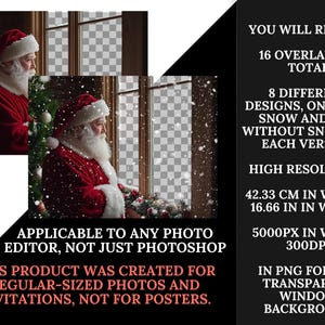 Santa Claus at the Window Overlays Collection • 16 High-res Christmas ...