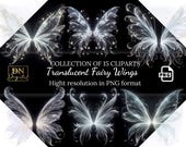 Translucent Fairy Wings Clipart: Fantasy Photo Overlays (PNG Digital Overlays)