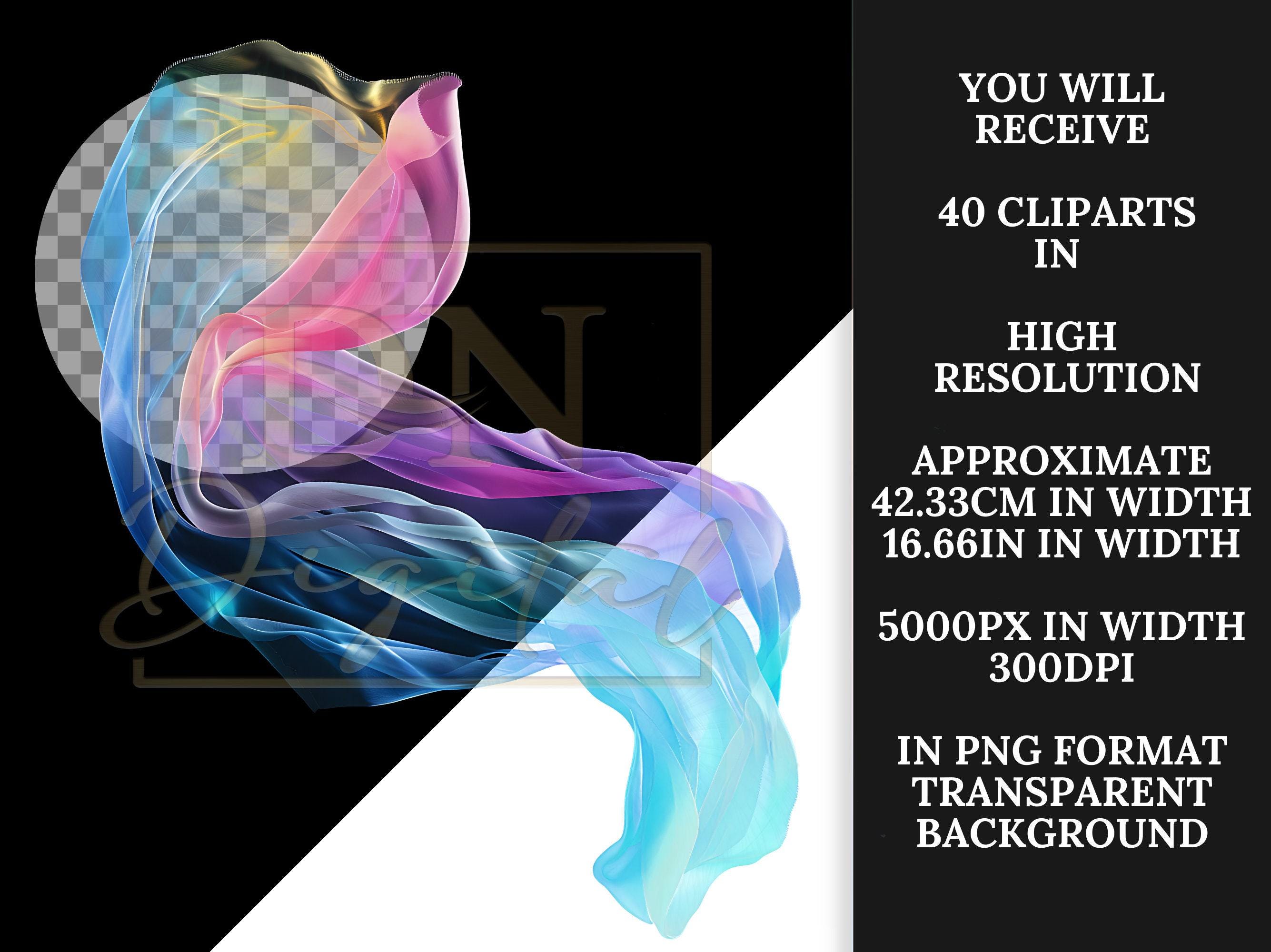 40 Flying Rainbow Tulle Overlays Clipart Collection •translucent Flying ...