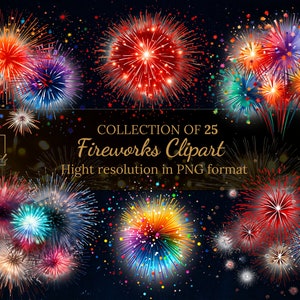 Funkelnde Feuerwerk-Clipart-Sammlung mit kostenloser kommerzieller Lizenz • Feuerwerk-Illustrationen • Festliche Grafiken zum Feiern und Basteln