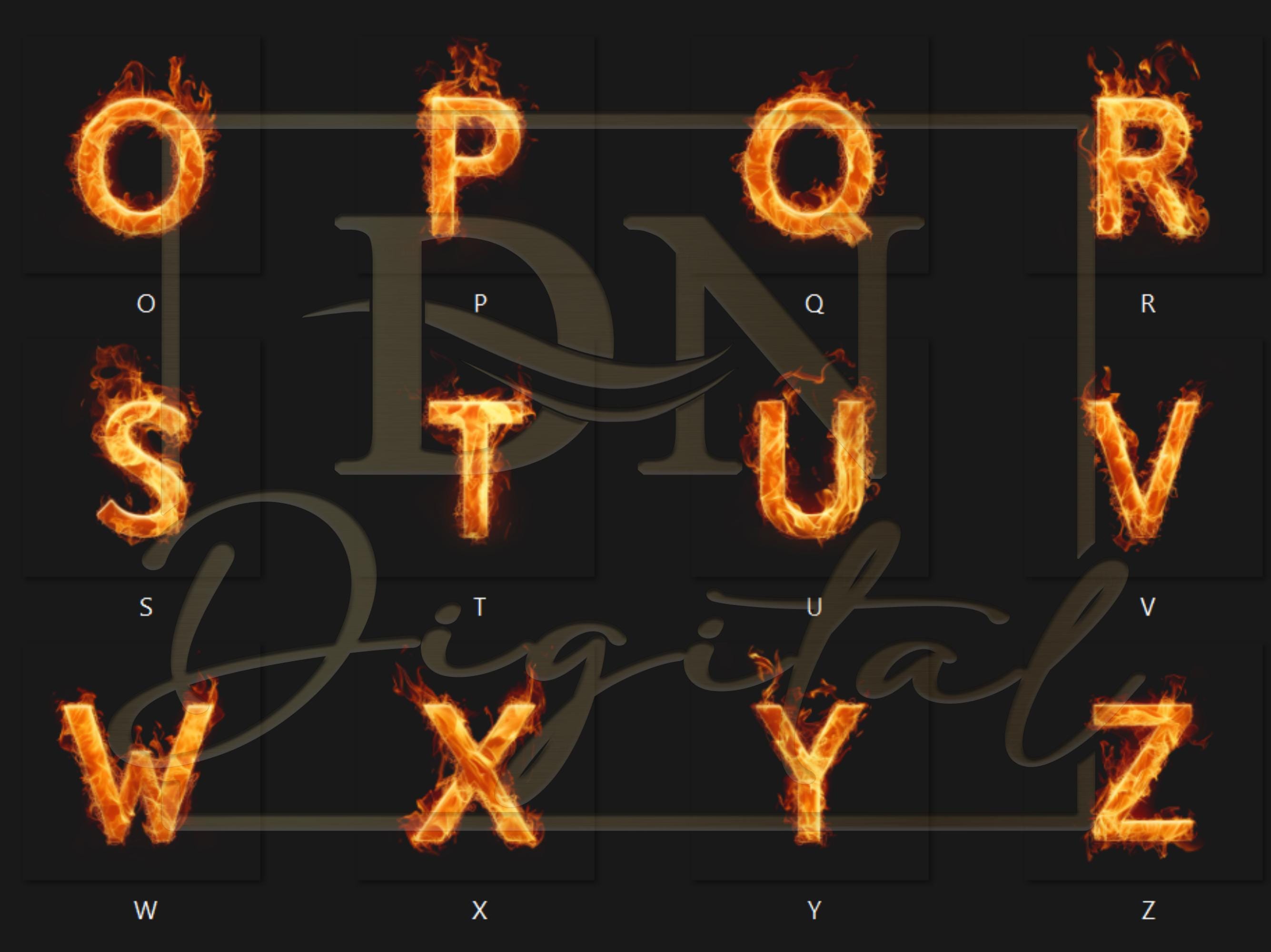 Overlays Using Letters 60 Fire Alphabet Overlays/clipart Collection • Realistic Fire Letters ...