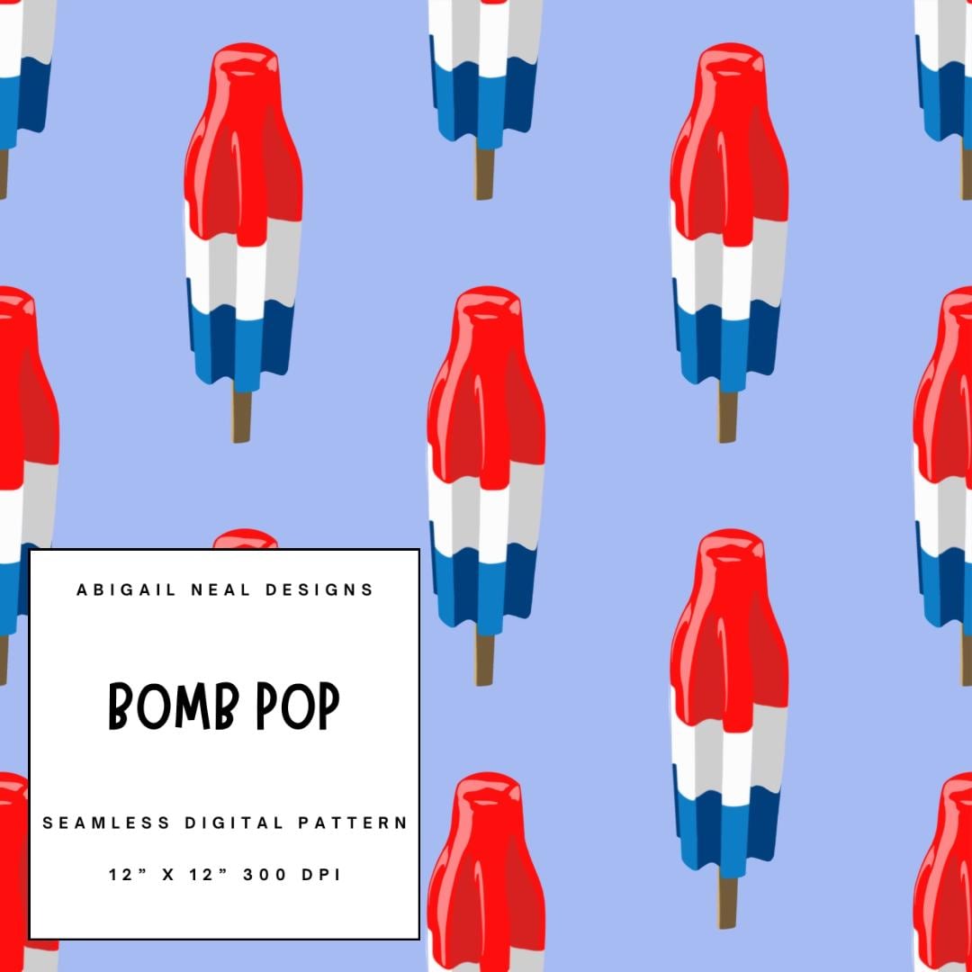 Bomb Pop Seamless Pattern – Hand-drawn Red White Blue Design (PNG) - Etsy