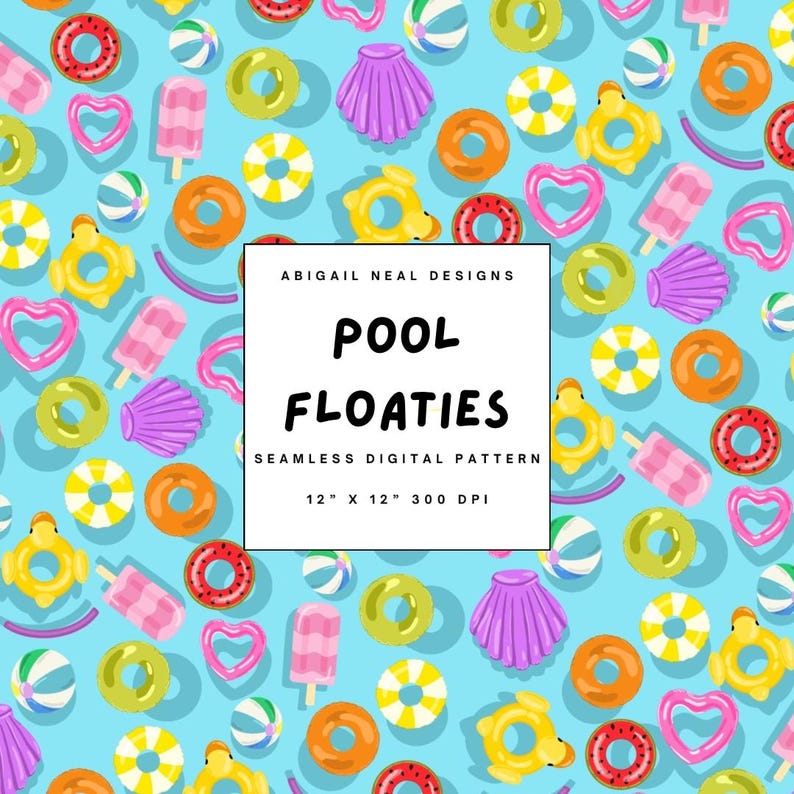 Pool Float Pattern Pool Float Seamless Pattern, Summer Kids Fabric Design (PNG Download ...