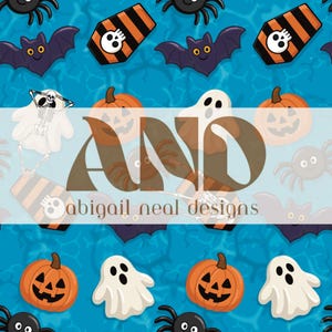 Halloween Pool Party Seamless Pattern – Cute Summerween Clipart for Kids & Crafters Sublimation PNG Download