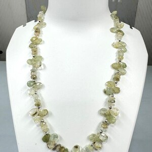 Aquamarine faceted pear and rondelle with metal lock strand 6x7mm to 10x14mm one line strand 20 inch ,weight 220ct one line weight Faceted