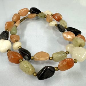 mix multi stone smooth tumble  strand 14mm to 18mm one line strand 22 inch ,weight 350ct one line weight smooth  gemstone- necklace