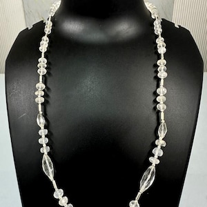 ice quartz and crystal quartz fancy faceted metal lock strand 6x7mm to 11x20mm one line strand 20 inch ,weight 130ct one line weight Faceted