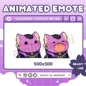 Animierte Reyna Popcat - Gebrauchsfertig - Valorant Twitch/Discord Emote