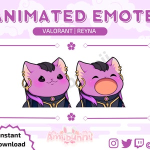 Animated Reyna Popcat - Ready To Use - Valorant Twitch/Discord Emote