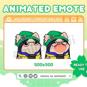 Animated Killjoy Popcat - Ready To Use - Valorant Twitch/Discord Emote