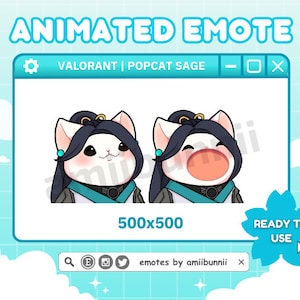 Animated Sage Popcat - Ready To Use - Valorant Twitch/Discord Emote