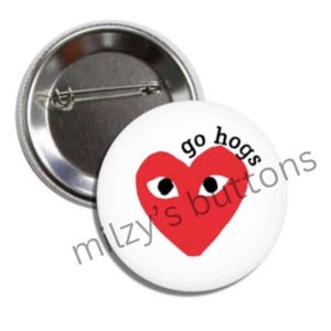 Designer Heart Arkansas Game Day Button